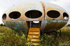 The Futuro House Before the New Paint